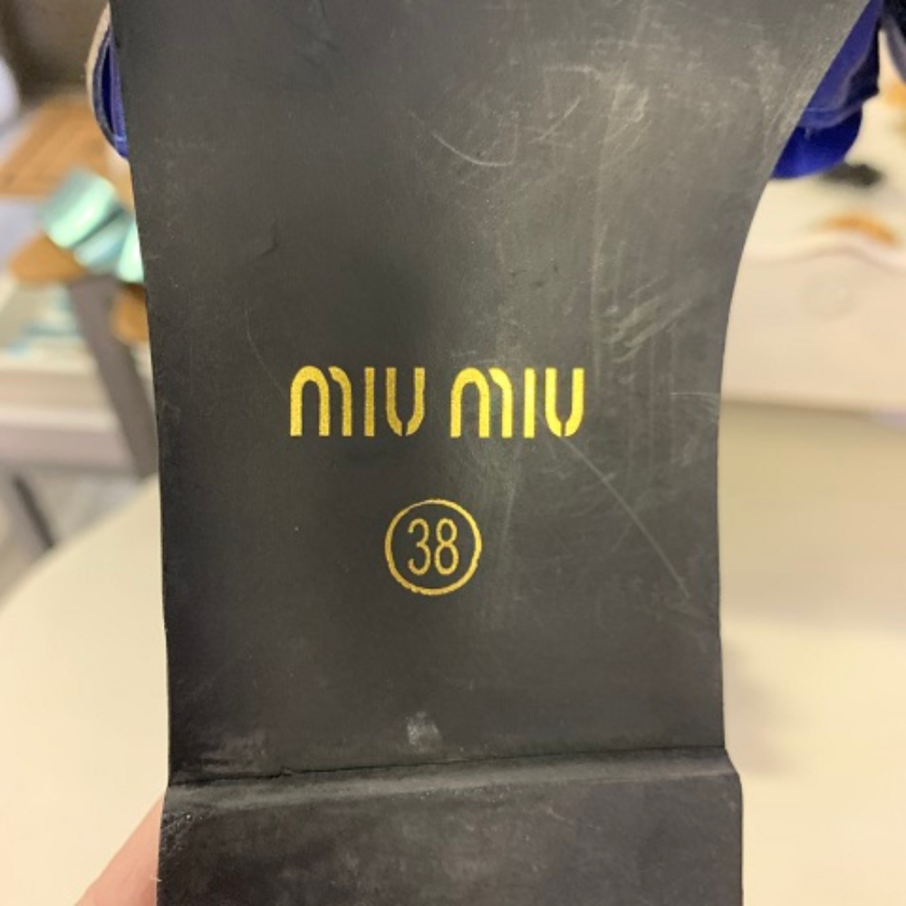 Miu Miu By Prada Satin Slides, Size 8 - image 5